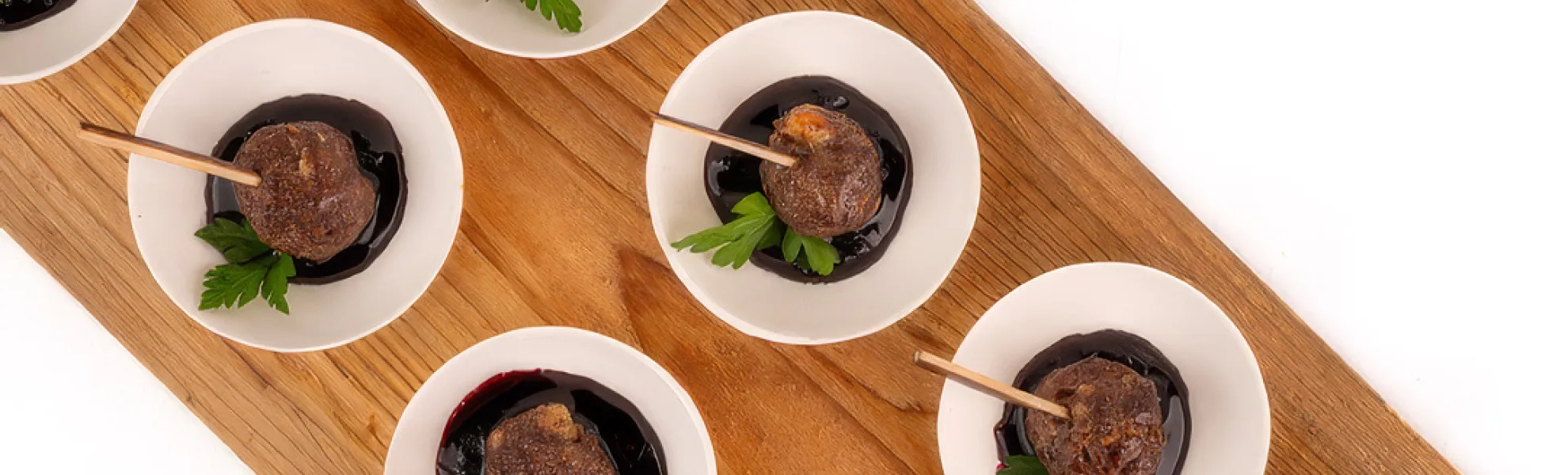 Bison Meatballs with Saskatoon Berry Gastrique