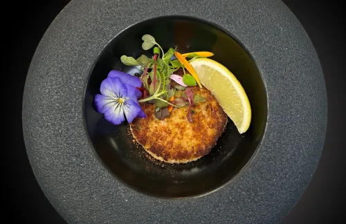 Revisited crab cake, smoked with maple wood